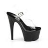 Pleaser - ADORE708 Sandale à bride à la cheville, Pole dance chaussures - Chaussures de pole dance - Noir/Transparent Product image